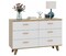 White Wide Drawer Dresser with Drawers, Wood Storage Organizer, Contemporary Drawer Chest for Nursery, Living Room, Hall, and Children's Bedroom